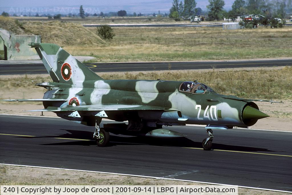 240, Mikoyan-Gurevich MiG-21bis C/N 75094240, To avoid double serials in the Bulgarian AF inventory this MiG-21 was reserialled 340 a few years later.