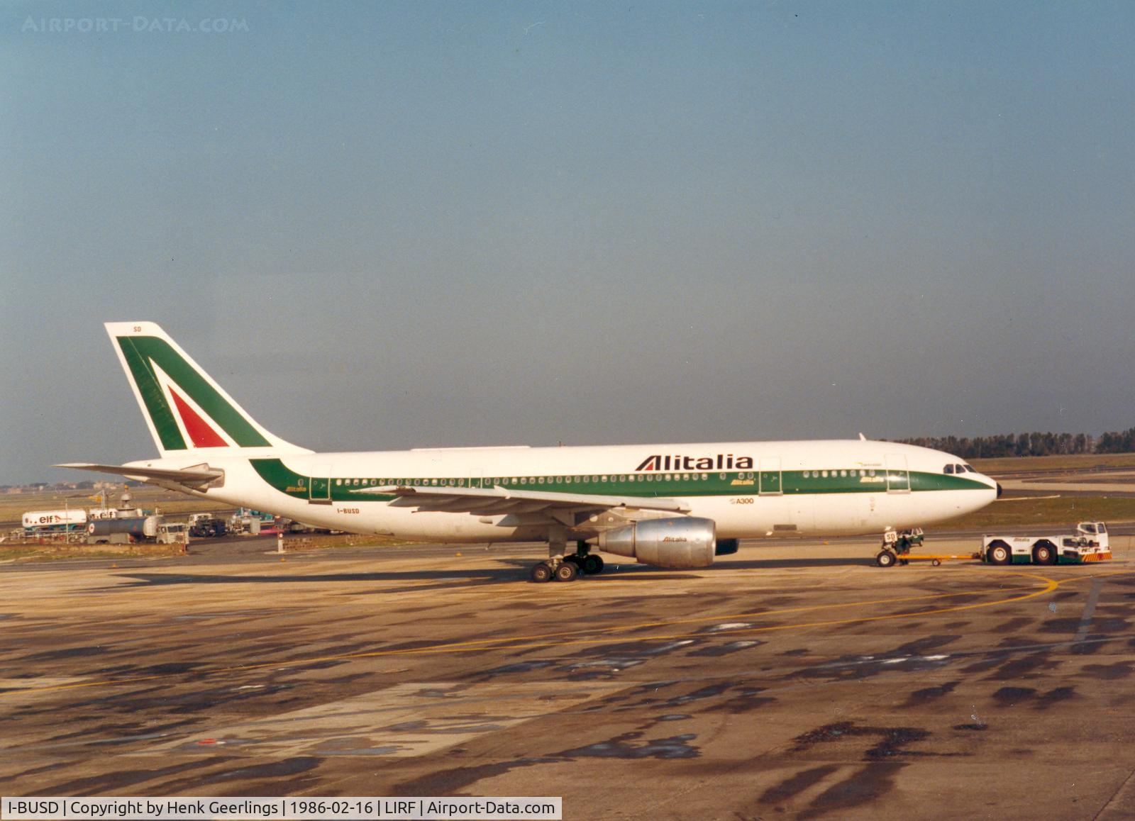 I-BUSD, 1980 Airbus A300B4-203 C/N 107, Alitalia - Rome