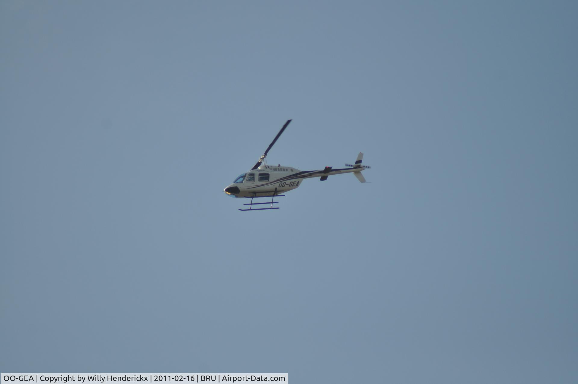 OO-GEA, 2009 Bell 206B-2 JetRanger II C/N 4680, Leaving Brussels Airport