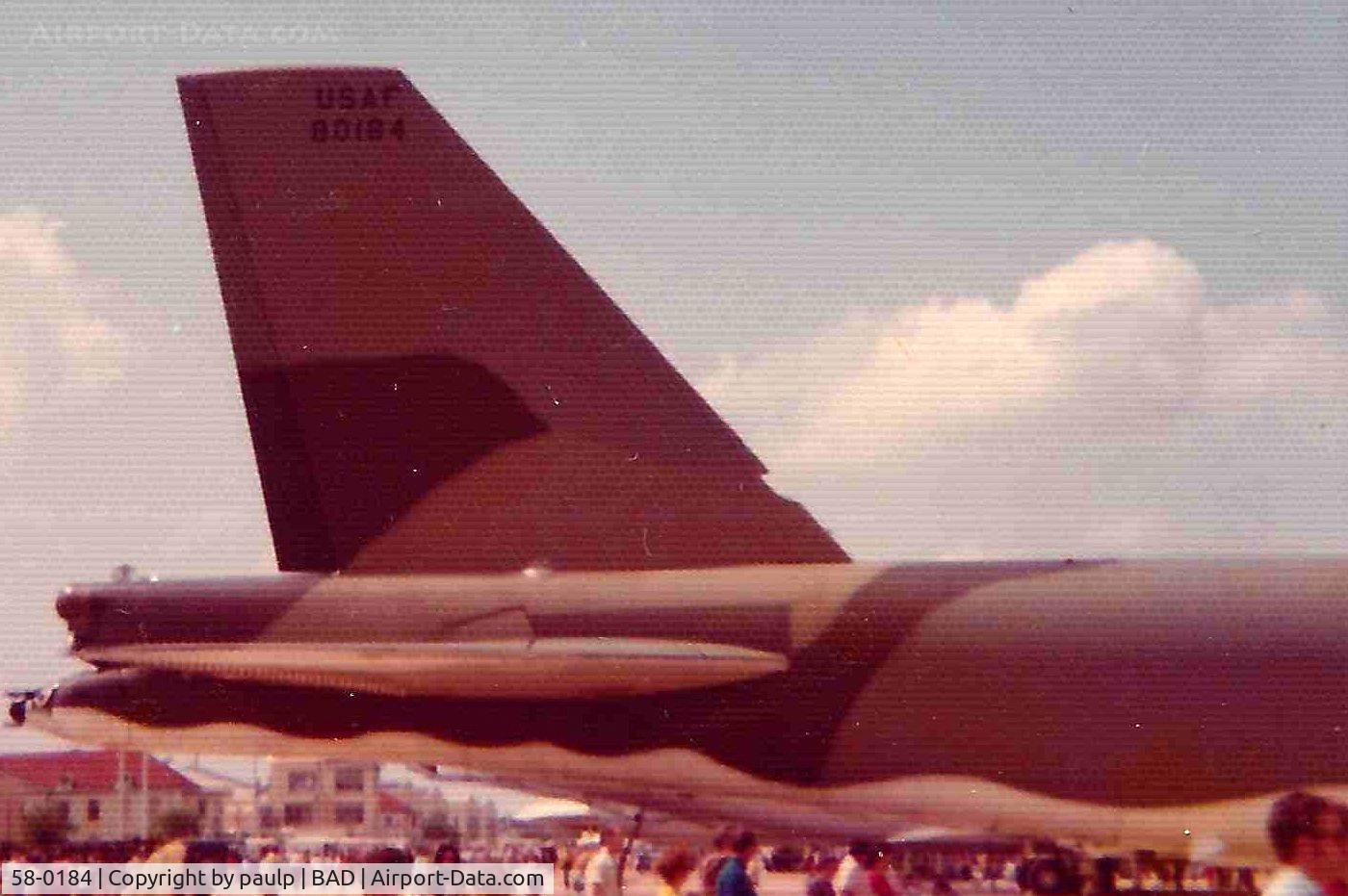 58-0184, 1958 Boeing B-52G Stratofortress C/N 464252, Barksdale Air Force Base 