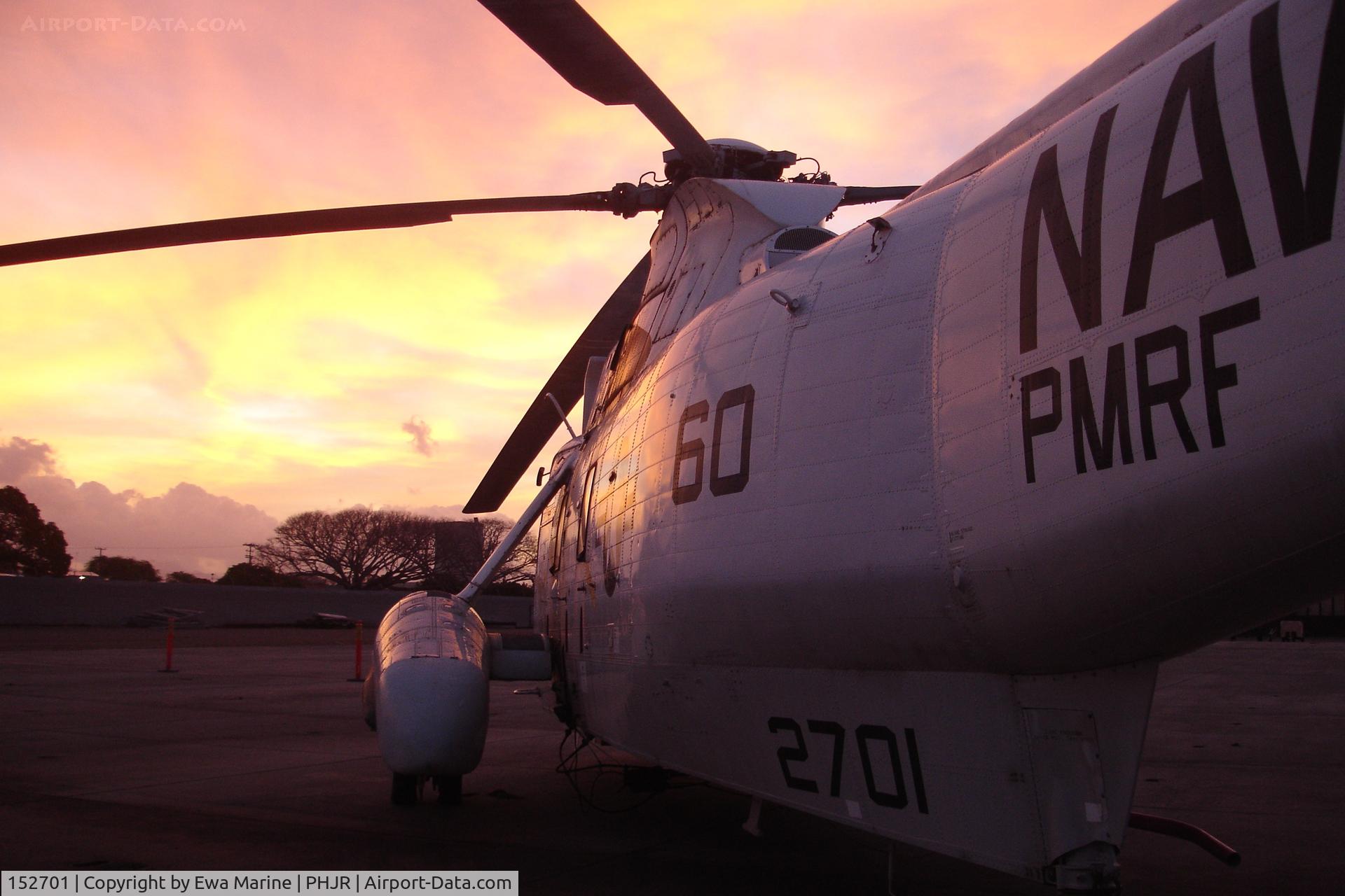 152701, Sikorsky UH-3H Sea King C/N 61357, At sunset...Naval Air Museum Barbers Pt ramp.