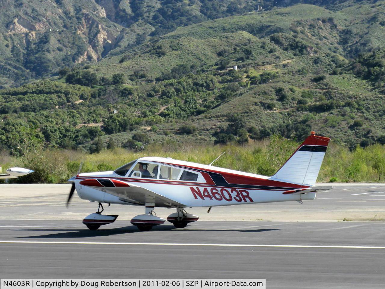 N4603R, 1965 Piper PA-28-140 Cherokee C/N 28-21351, 1965 Piper PA-28-140 CHEROKEE, Lycoming O-320-E2A 150 Hp, landing roll Rwy 04