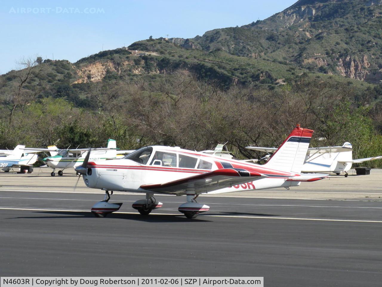 N4603R, 1965 Piper PA-28-140 Cherokee C/N 28-21351, 1965 Piper PA-28-140 CHEROKEE, Lycoming O-320-E2A 150 Hp, taxi off the active