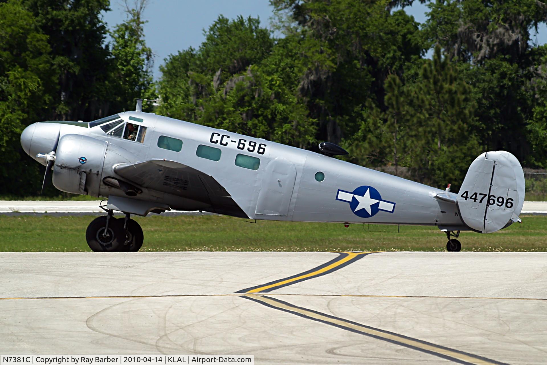 N7381C, 1944 Beech C18S C/N 8104, Beech C18S [8104] Lakeland-Linder~N 14/04/2010.