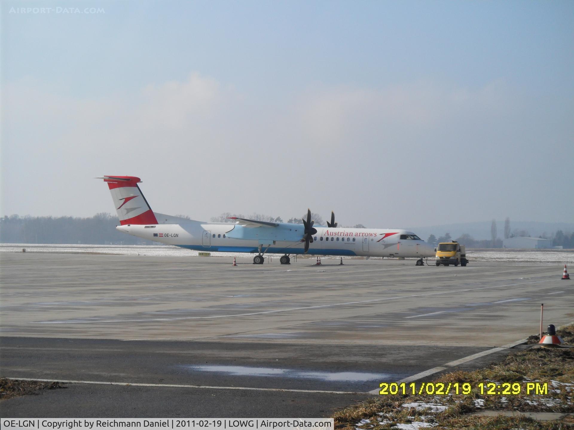 OE-LGN, 2010 De Havilland Canada DHC-8-402Q Dash 8 C/N 4326, Resting on the apron, waiting for a new flight!