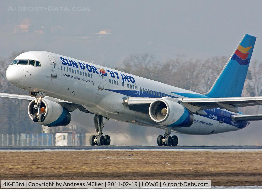 4X-EBM, 1987 Boeing 757-258 C/N 23918, Takeoff to Tel Aviv.
