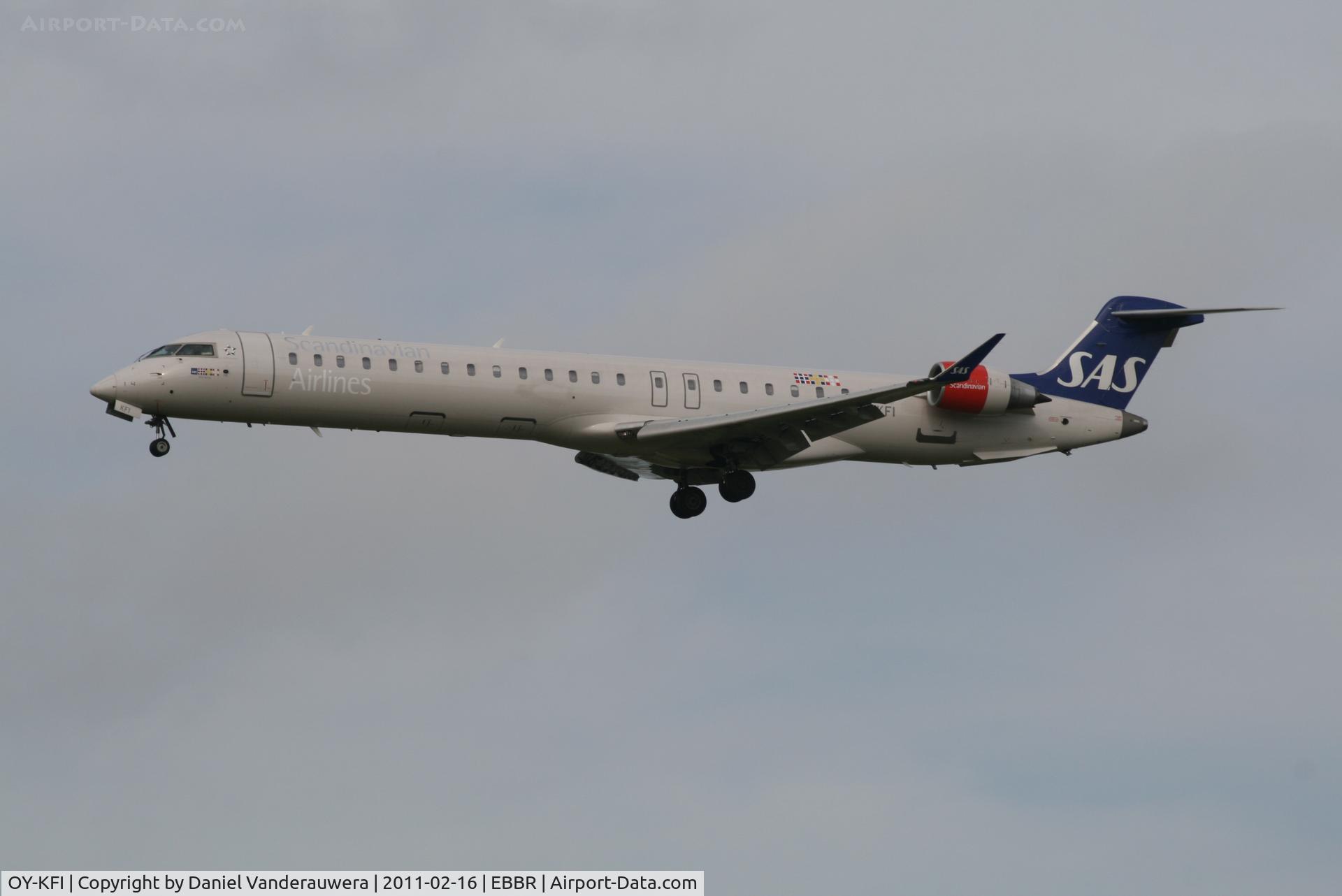 OY-KFI, 2009 Canadair CRJ-900ER (CL-600-2D24) C/N 15242, Arrival of flight SK1591 to RWY 25L
