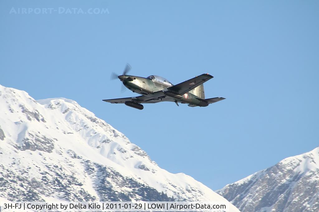 3H-FJ, Pilatus PC-7 Turbo Trainer C/N 448, Austrian Air Forces PC 7 arms with 2x 12.7 mm of machine gun M3P Browning in HMP-250 Pods of FN Herstal, 250 shots, total weight per Pod: 116 kg