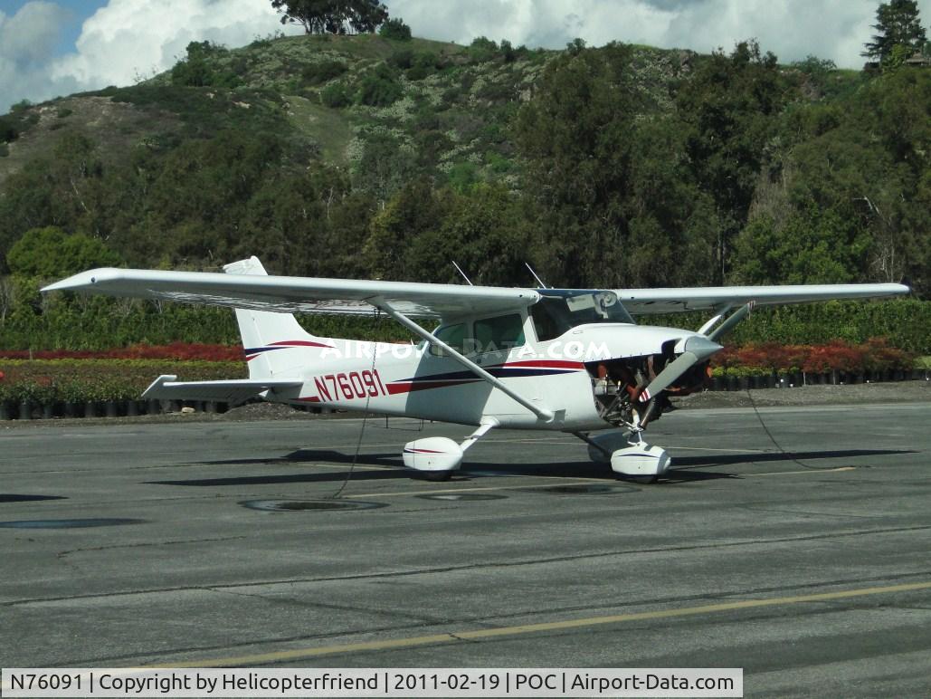 N76091, 1976 Cessna 172N C/N 17268121, Parked on the northside and having engine work done