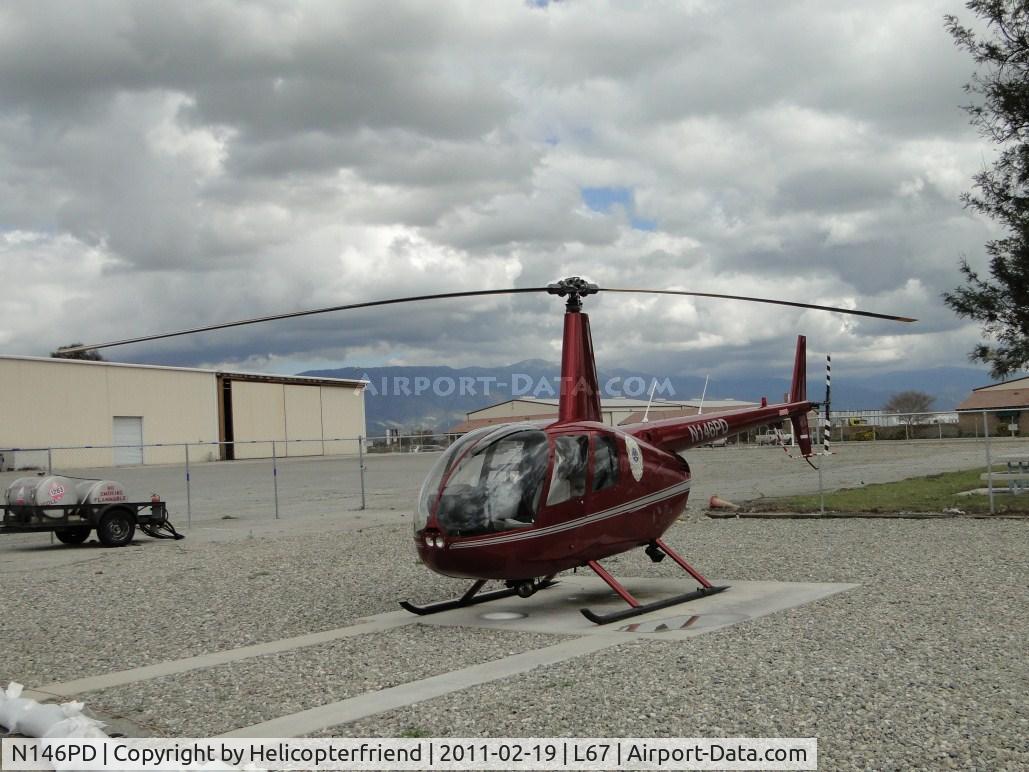 N146PD, 2005 Robinson R44 II C/N 10739, Parked at Rialto PD helipad
