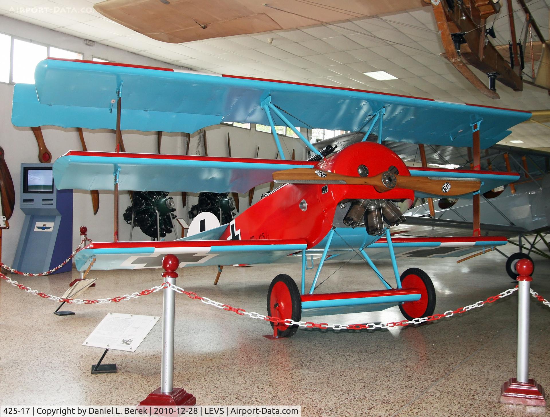 425-17, 1992 Fokker Dr.1 Triplane Replica C/N Not found 425/17 (2), This aircraft was built to replace the 1917 original, which was lost in a fire at the Expo '92 at Seville.
