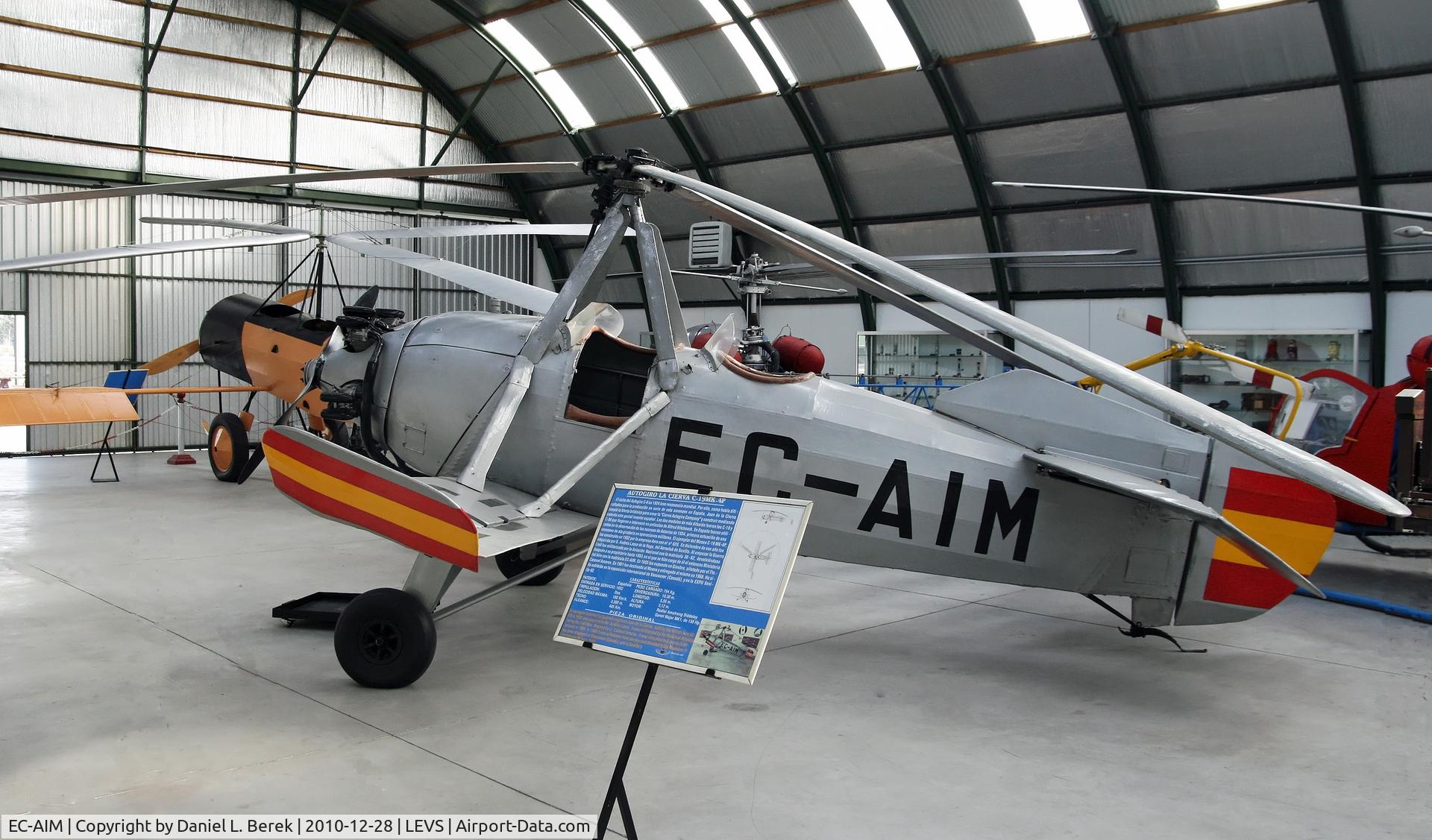 EC-AIM, 1932 Avro Cierva C-19 Mk-4P C/N 5158, Built by Avro in 1932, G-ABXH; former regsistration EC-CAB and Air Force serial 30-62.  Currently preserved at the Museo del Aire, Madrid.