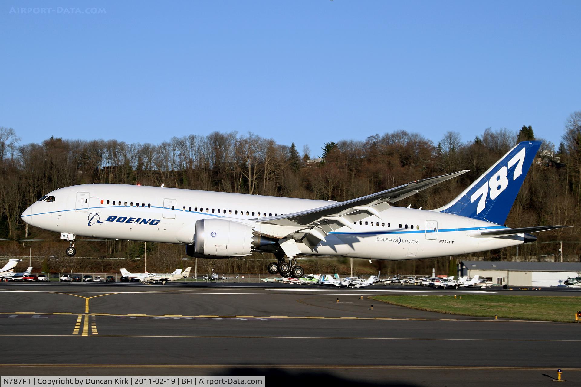 N787FT, 2010 Boeing 787-8 Dreamliner C/N 40694, Landing after another test flight