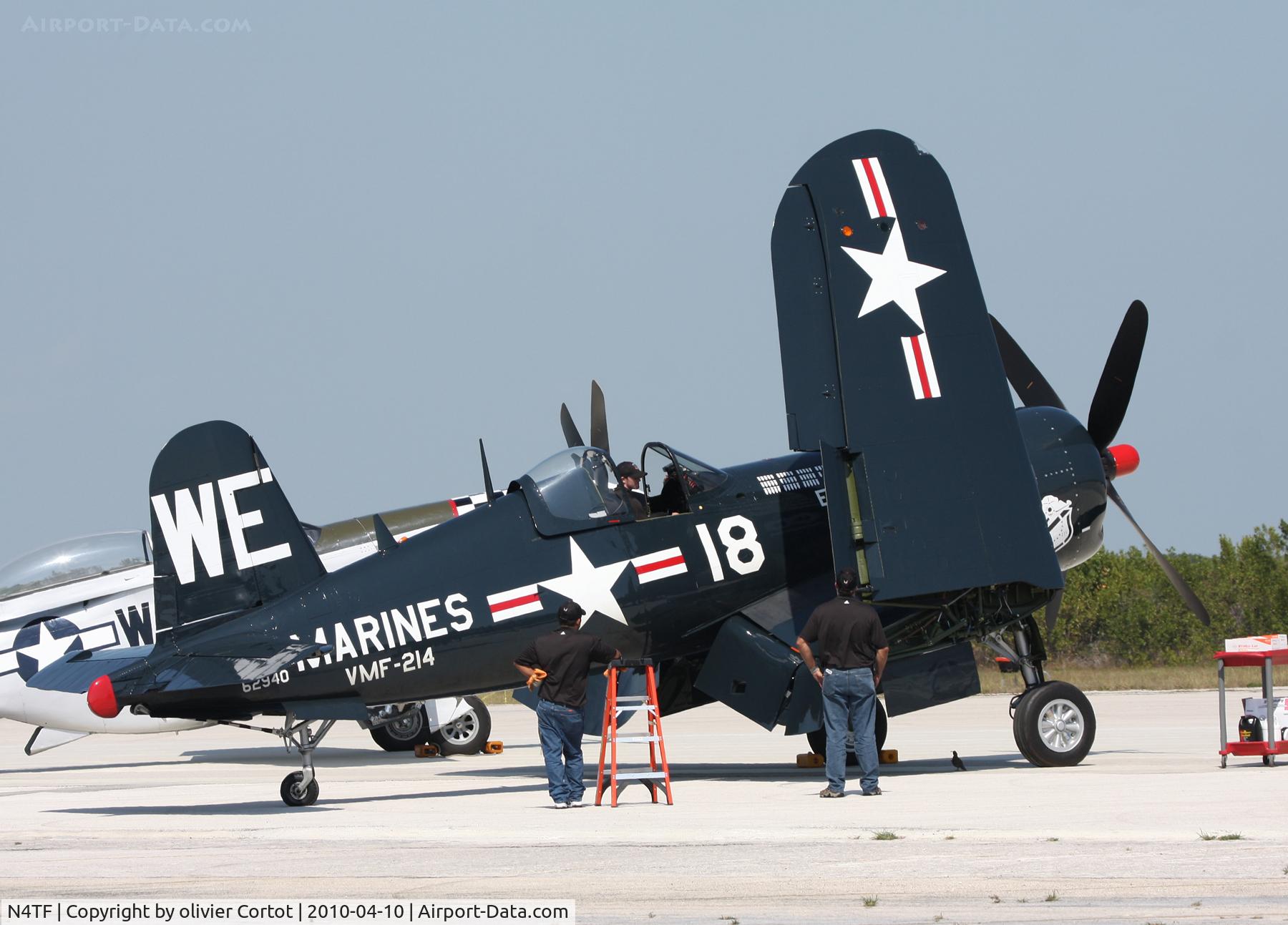 N4TF, 1945 Vought F4U-4 Corsair C/N 9418, Key West airshow 2010