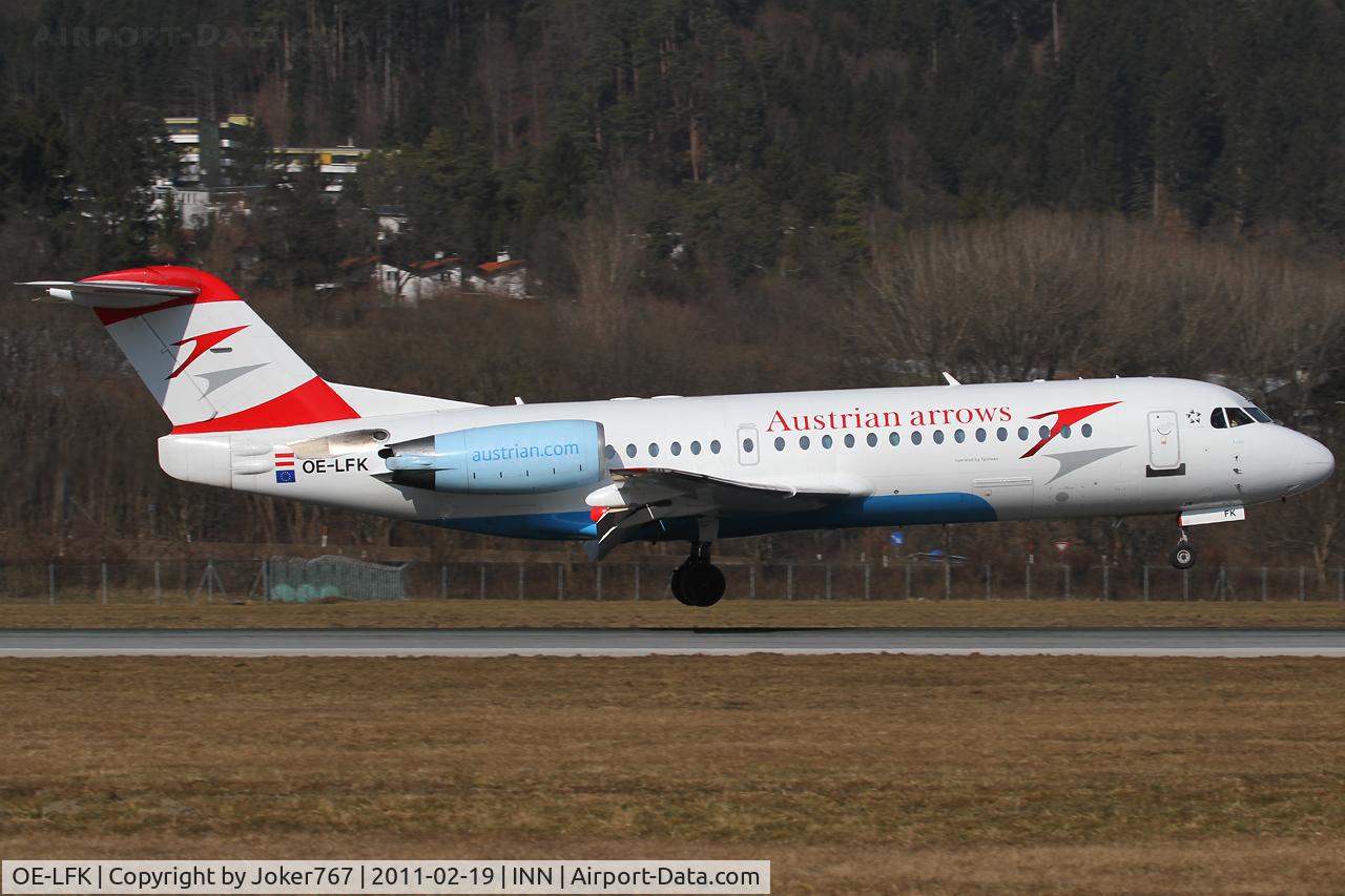 OE-LFK, 1995 Fokker 70 (F-28-0070) C/N 11555, Austrian arrows