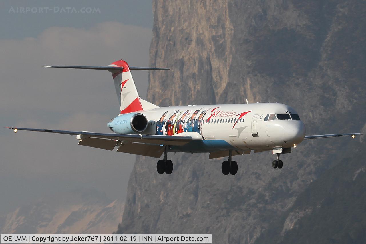 OE-LVM, 1991 Fokker F100 (F-28-0100) C/N 11361, Austrian arrows