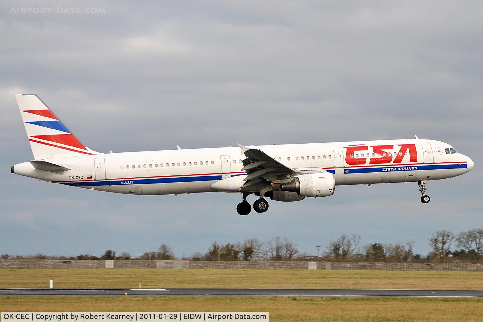 OK-CEC, 1997 Airbus A321-211 C/N 674, About to touch down on r/w 10