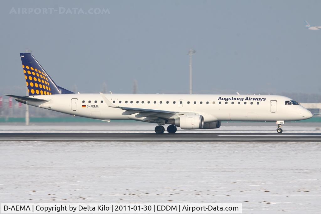 D-AEMA, 2009 Embraer 195LR (ERJ-190-200LR) C/N 19000290, AUB [IQ] Augsburg Airways