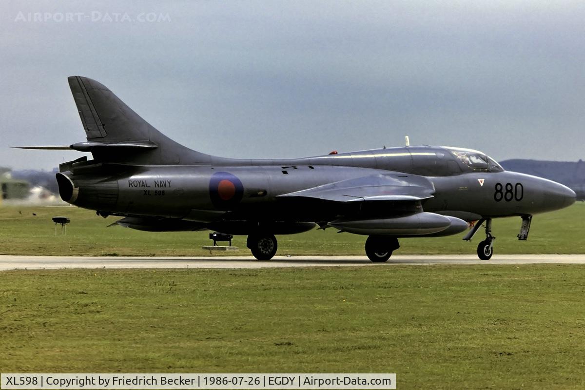 XL598, 1958 Hawker Hunter T.8C C/N 41H-695320, returning from a mission