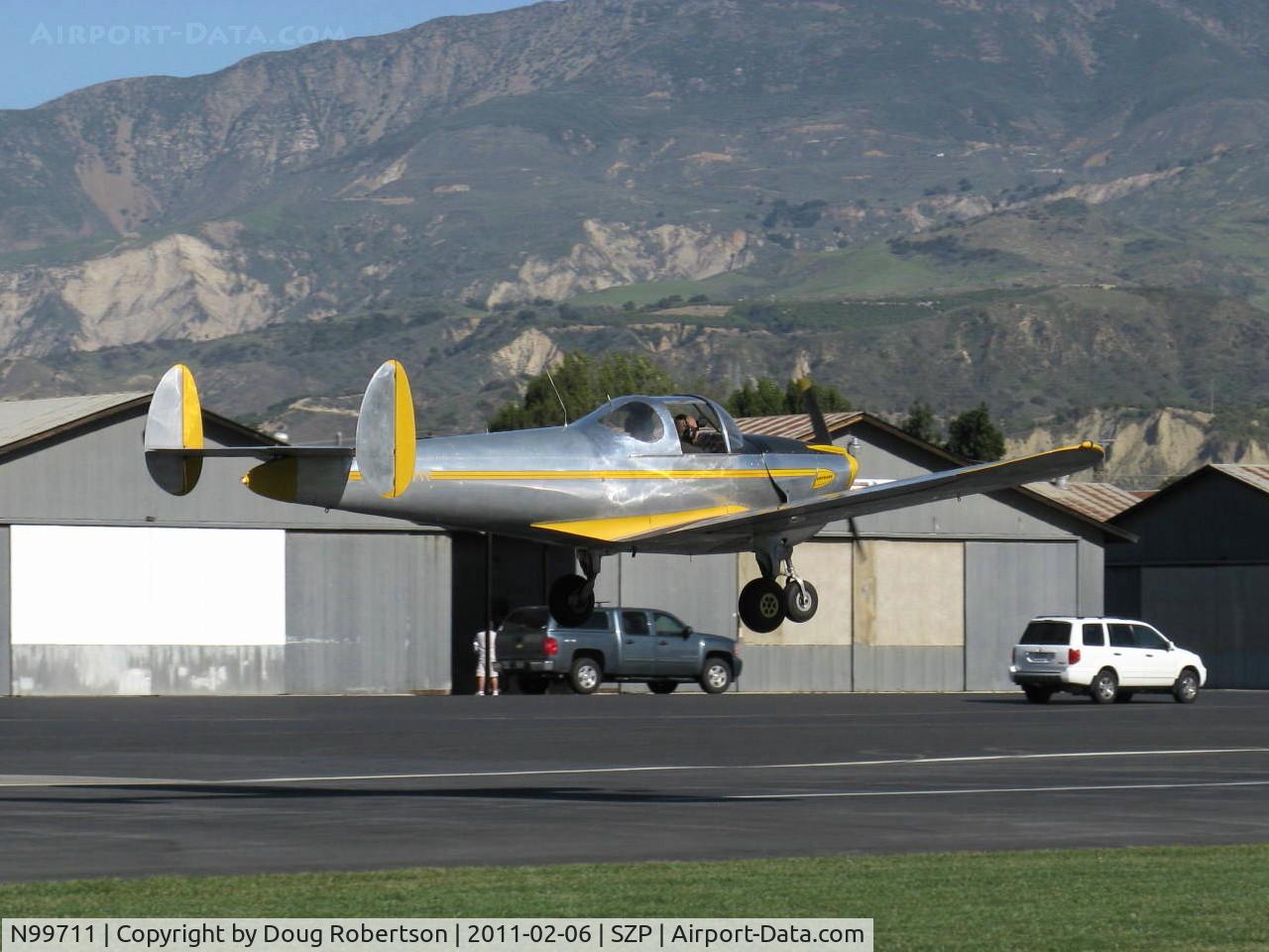 N99711, 1946 Erco 415D Ercoupe C/N 2334, 1946 ERCO Ercoupe 415-D, Continental O-200 100 Hp upgrade, landing Rwy 04