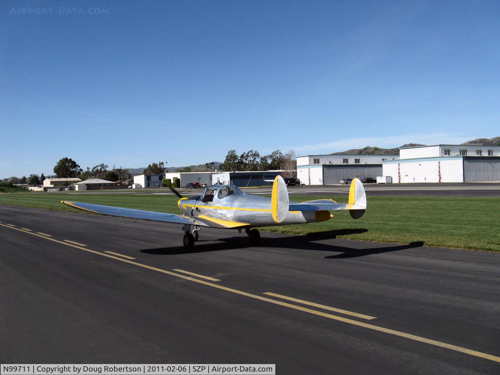 N99711, 1946 Erco 415D Ercoupe C/N 2334, 1946 ERCO Ercoupe 415-D, Continental O-200 100 Hp upgrade, taxi to Rwy 04