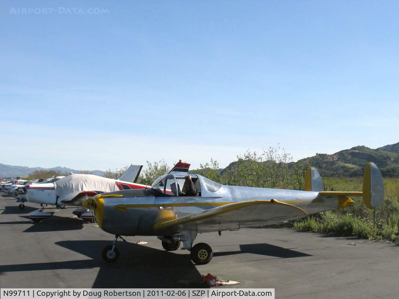 N99711, 1946 Erco 415D Ercoupe C/N 2334, 1946 ERCO Ercoupe 415-D, Continental O-200 100 Hp upgrade, pre-flight, Herm & Sam