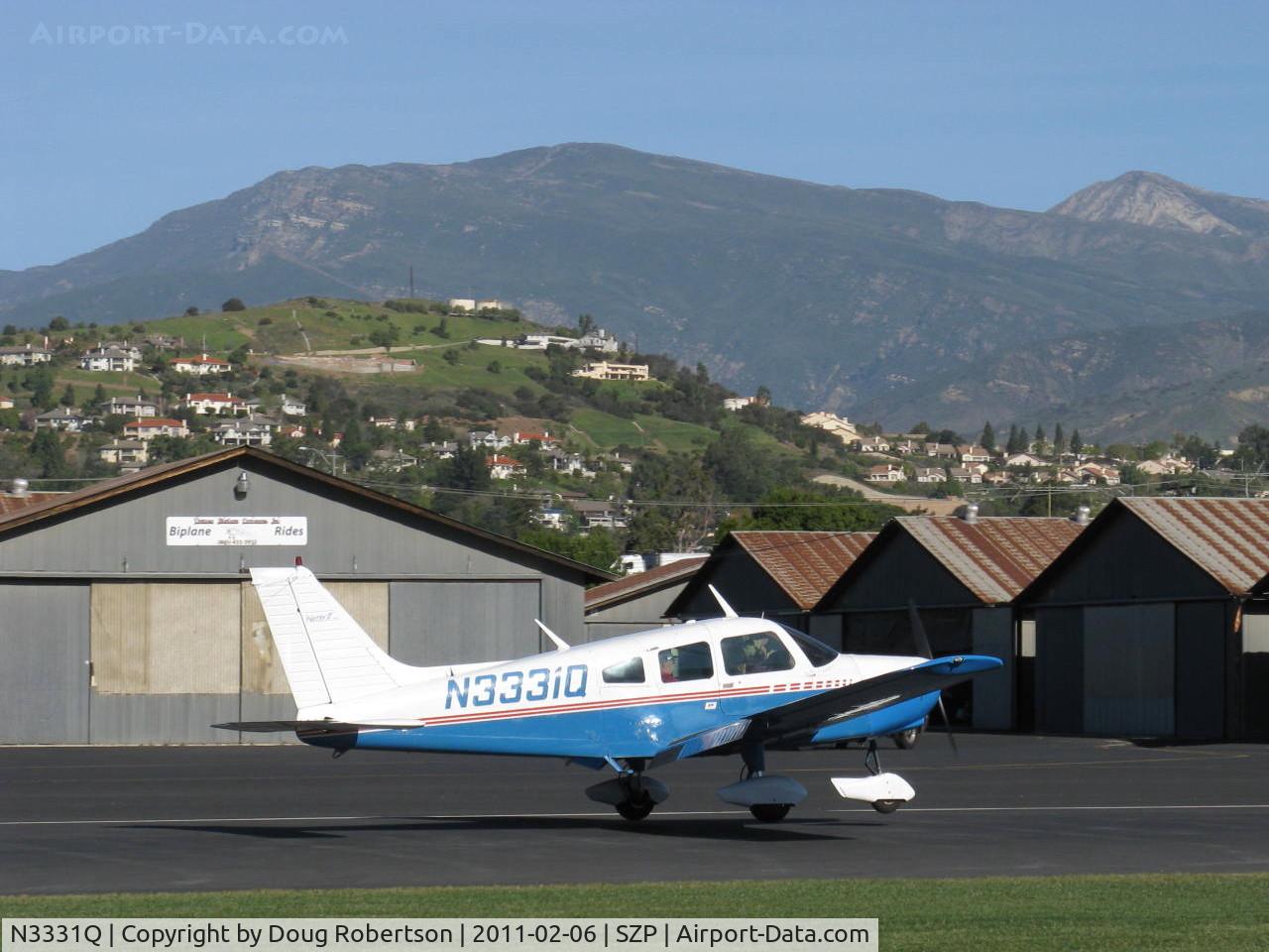 N3331Q, 1977 Piper PA-28-161 Warrior II C/N 28-7716148, 1977 Piper PA-28-161 WARRIOR II, Lycoming O-320-D3G 160 Hp, landing roll Rwy 04