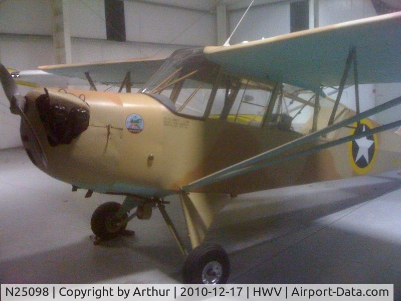 N25098, 1942 Aeronca 0-58B Grasshopper C/N 058B9413, L3 in Shirly Brookhaven Airport Dec 2010