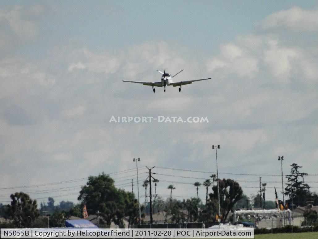 N5055B, 1955 Beech F35 Bonanza C/N D-4331, On final to runway 26L