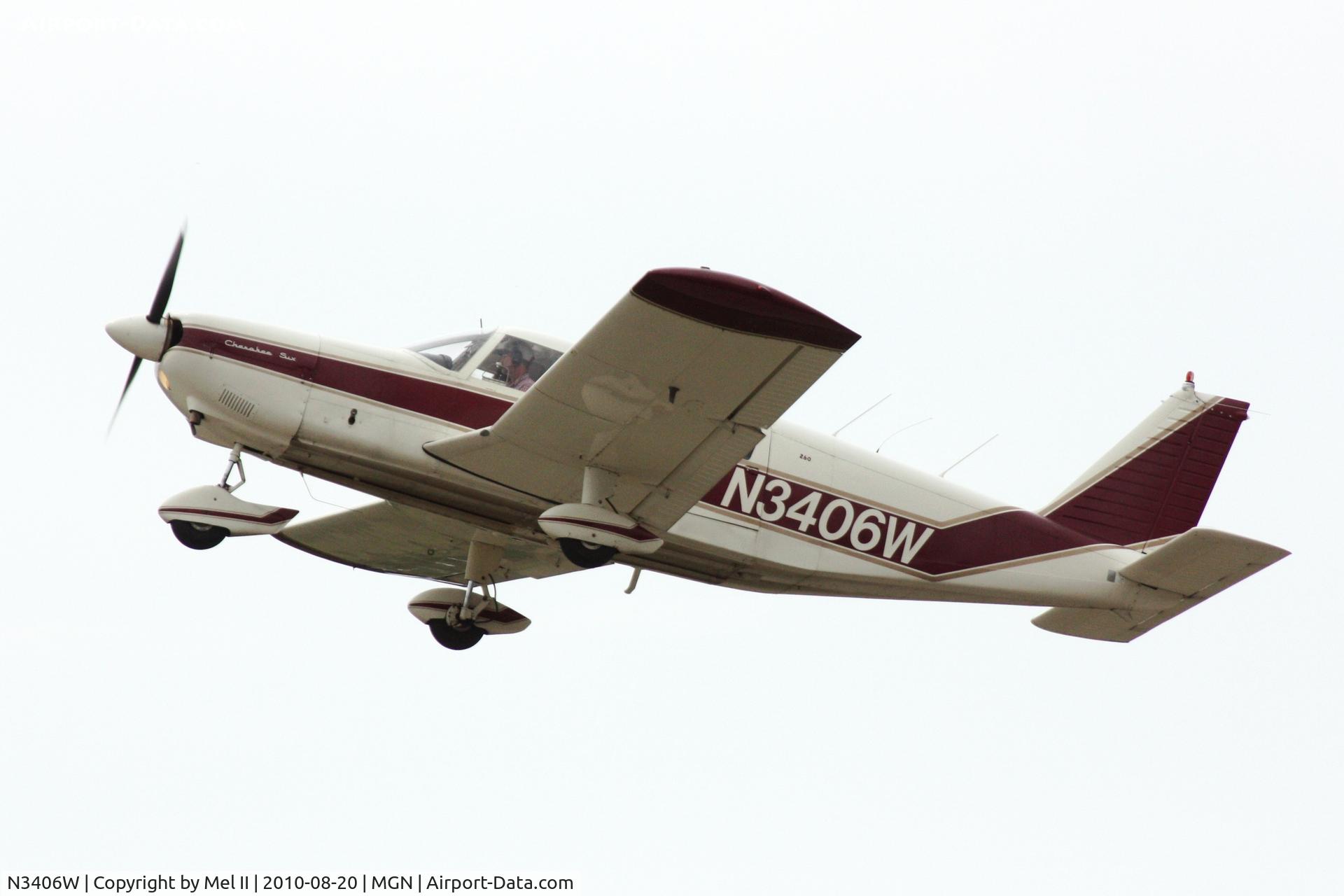 N3406W, 1965 Piper PA-32-260 Cherokee Six Cherokee Six C/N 32-267, Departing RWY 10