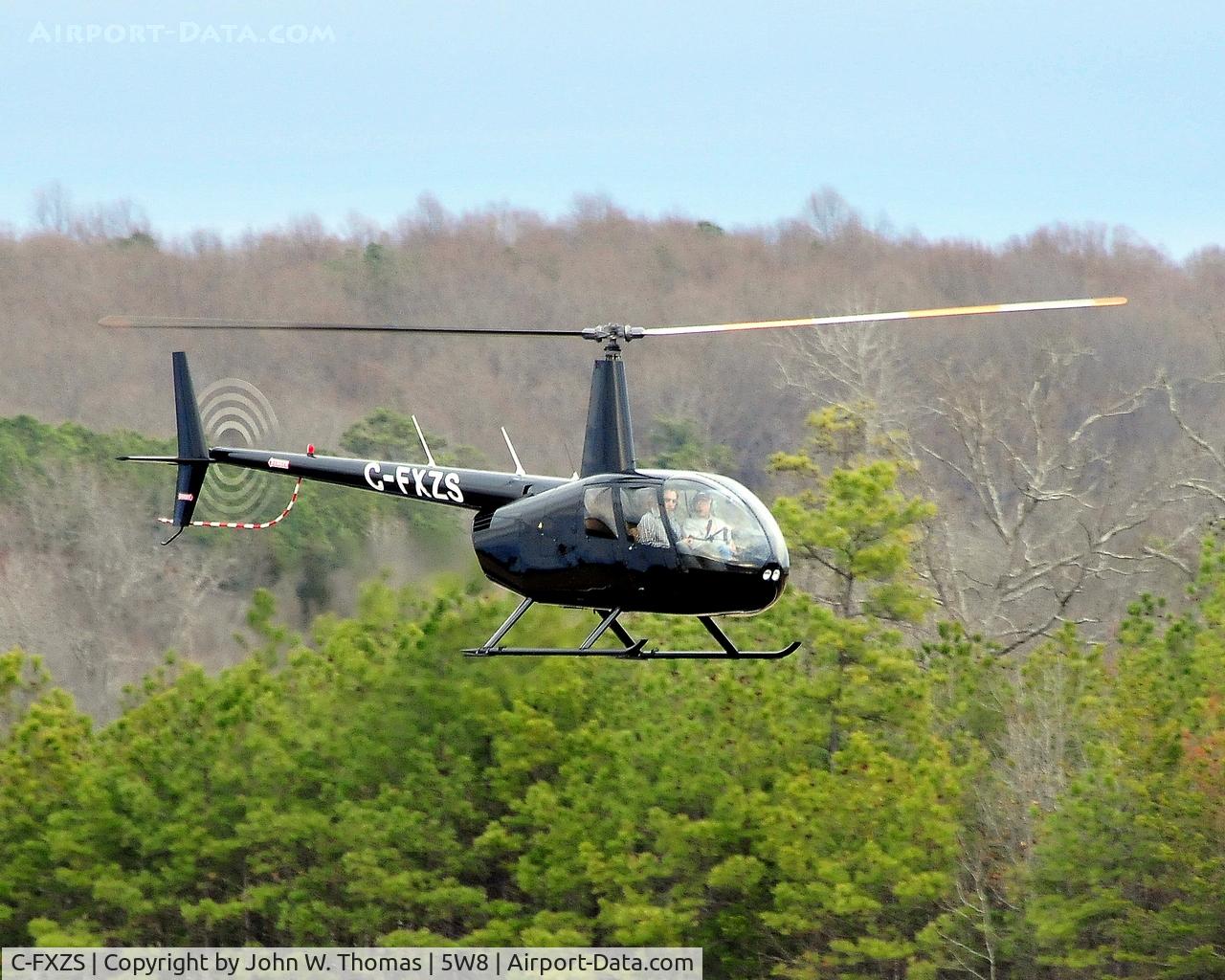 C-FXZS, 2009 Robinson R44 C/N 2055, Arriving for fuel...