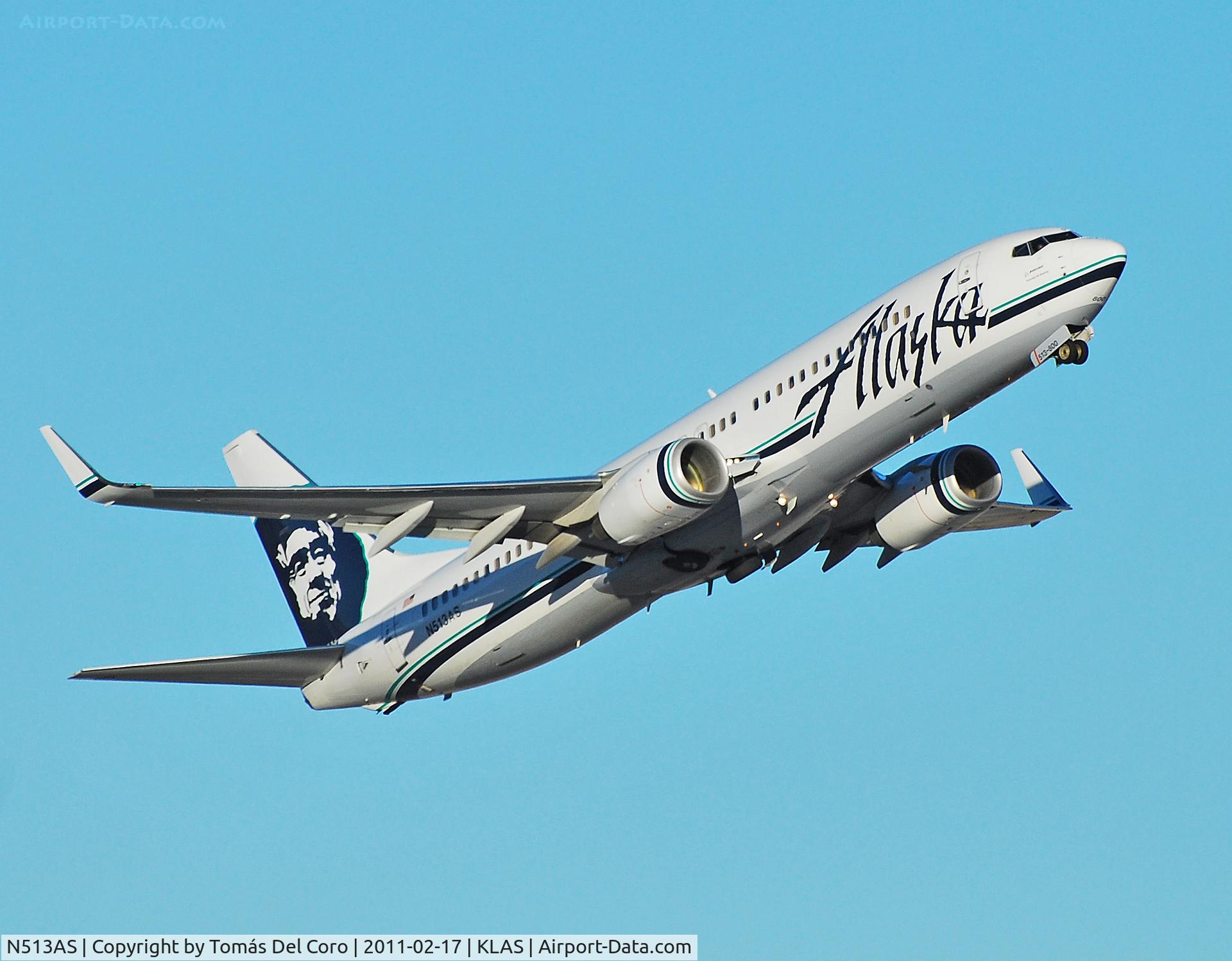 N513AS, 2008 Boeing 737-890 C/N 35192, Alaska Airlines Boeing 737-890 N513AS (cn 35192/2721)

Las Vegas - McCarran International (LAS / KLAS)
USA - Nevada, February 17, 2011
Photo: Tomás Del Coro