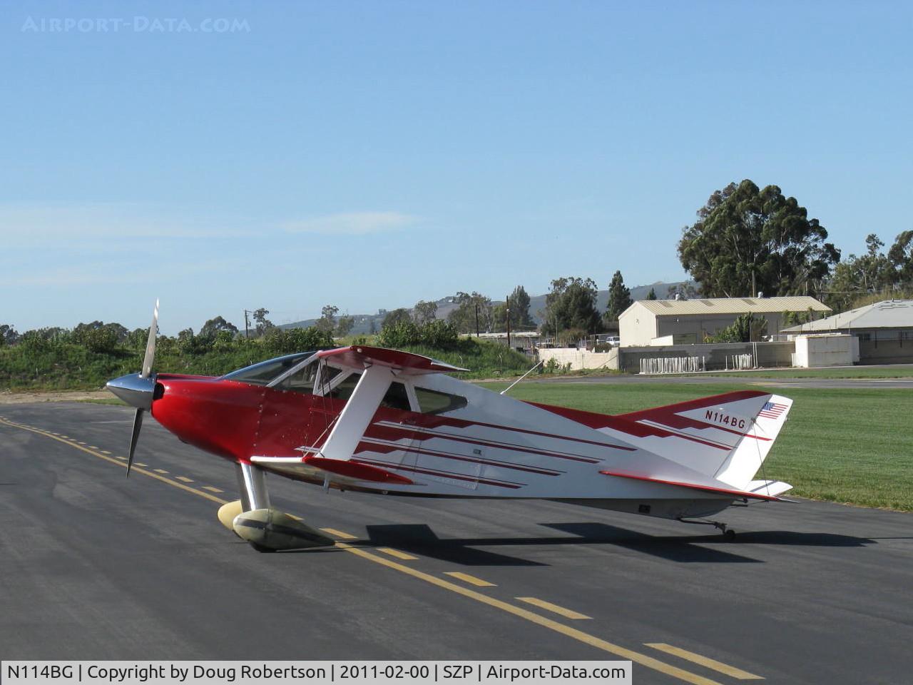 N114BG, 1987 Sorrell SNS-7 Hiperbipe C/N 216, 1987 Garrett SORRELL SNS-7 HIPERBIPE, L:ycoming IO-360-B1E 180 Hp, engine stopped for push park on transient line