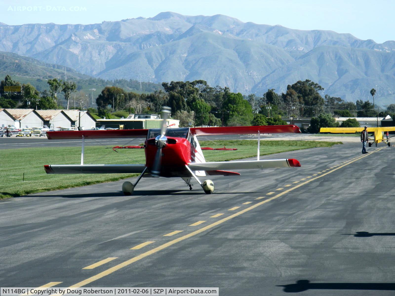 N114BG, 1987 Sorrell SNS-7 Hiperbipe C/N 216, 1987 Garrett SORRELL SNS-7 HIPERBIPE, Lycoming IO-360-B1E 180 Hp, taxi to transient parking
