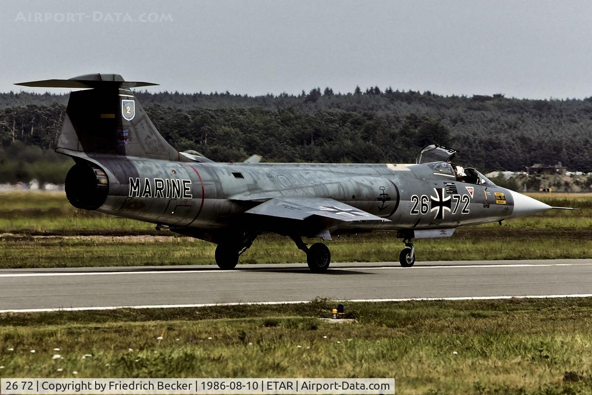26 72, Lockheed F-104G Starfighter C/N 683-7418, taxying to the active