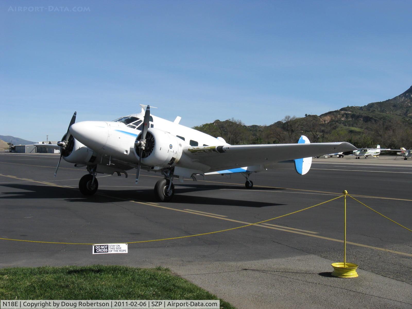 N18E, 1958 Beech E18S C/N BA-383, 1958 Beech SUPER E18S, two P&W R-985 Wasp Jrs. 450 Hp each, right engine start