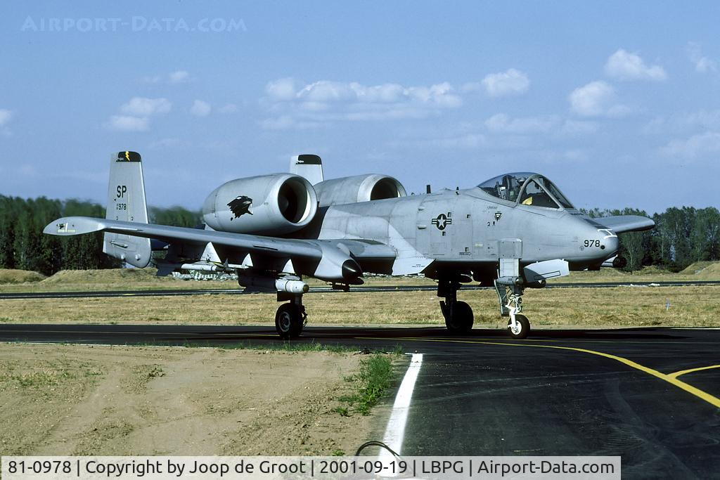 81-0978, 1981 Fairchild Republic A-10A Thunderbolt II C/N A10-0673, Co-operative Key 2001