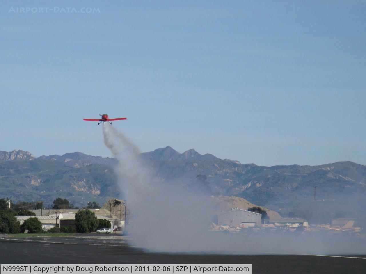 N999ST, 1996 Vans RV-6A C/N 23994, 1996 Nelson 2 VAN's RV-6A, Lycoming O-360-A1AB 180 Hp, takeoff Rwy 04 with smoke (aircraft is not on fire)