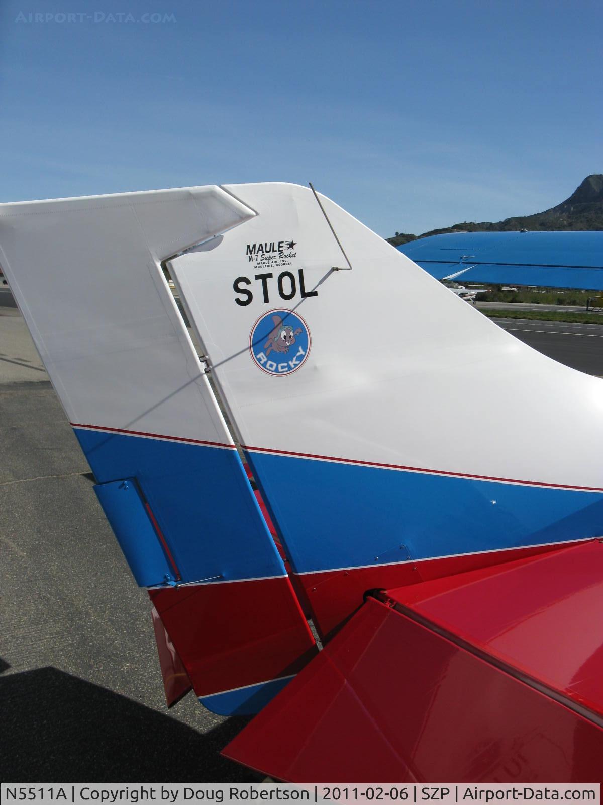N5511A, 2002 Maule M-7-235B Super Rocket C/N 23076C, 2002 Maule M-7-235B SUPER ROCKET STOL 'Rocky', Lycoming O-540 235 Hp, tundra tires, tail data