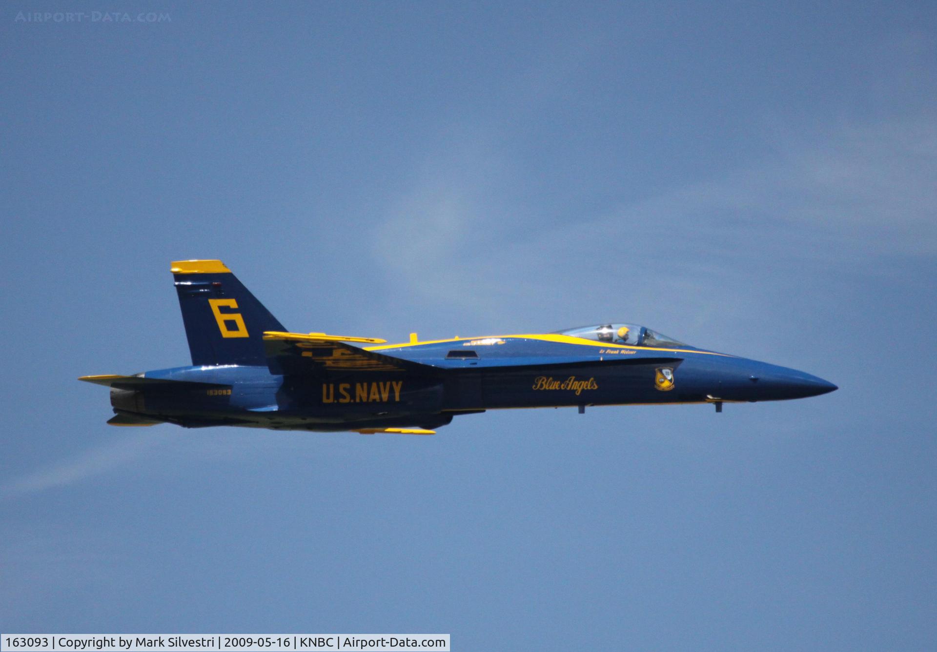 163093, McDonnell Douglas F/A-18A Hornet C/N 0475/A391, MCAS Beaufort 2009 - Blue Angel #6
