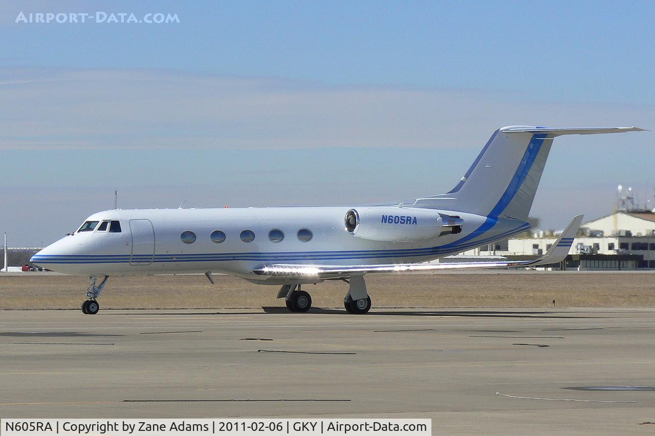 N605RA, 1969 Grumman G-1159 Gulfstream II C/N 57, At Arlington Municipal - in town for Super Bowl XLV