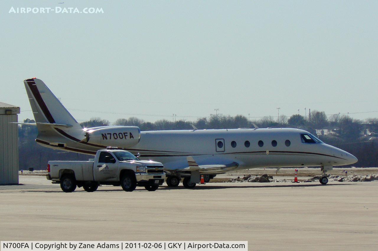 N700FA, Israel Aerospace Industries Gulfstream G150 C/N 278, At Arlington Municipal - in town for Super Bowl XLV