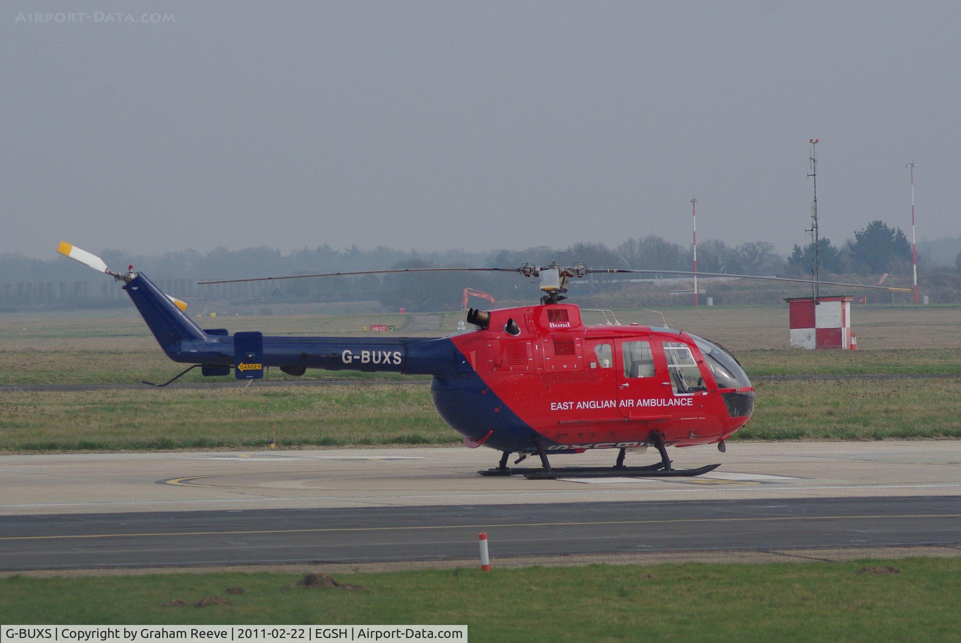 G-BUXS, 1993 MBB Bo.105DBS-4 C/N S.41/913, Temp Air Ambulance for Norwich.