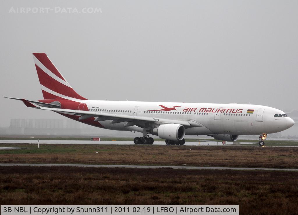 3B-NBL, 2009 Airbus A330-202 C/N 1057, Lining up rwy 32L for departure...