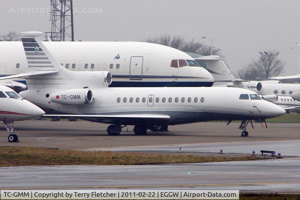 TC-GMM, 2010 Dassault Falcon 7X C/N 28, Turkish registered 2010 Dassault Falcon 7X, c/n: 28 at Luton