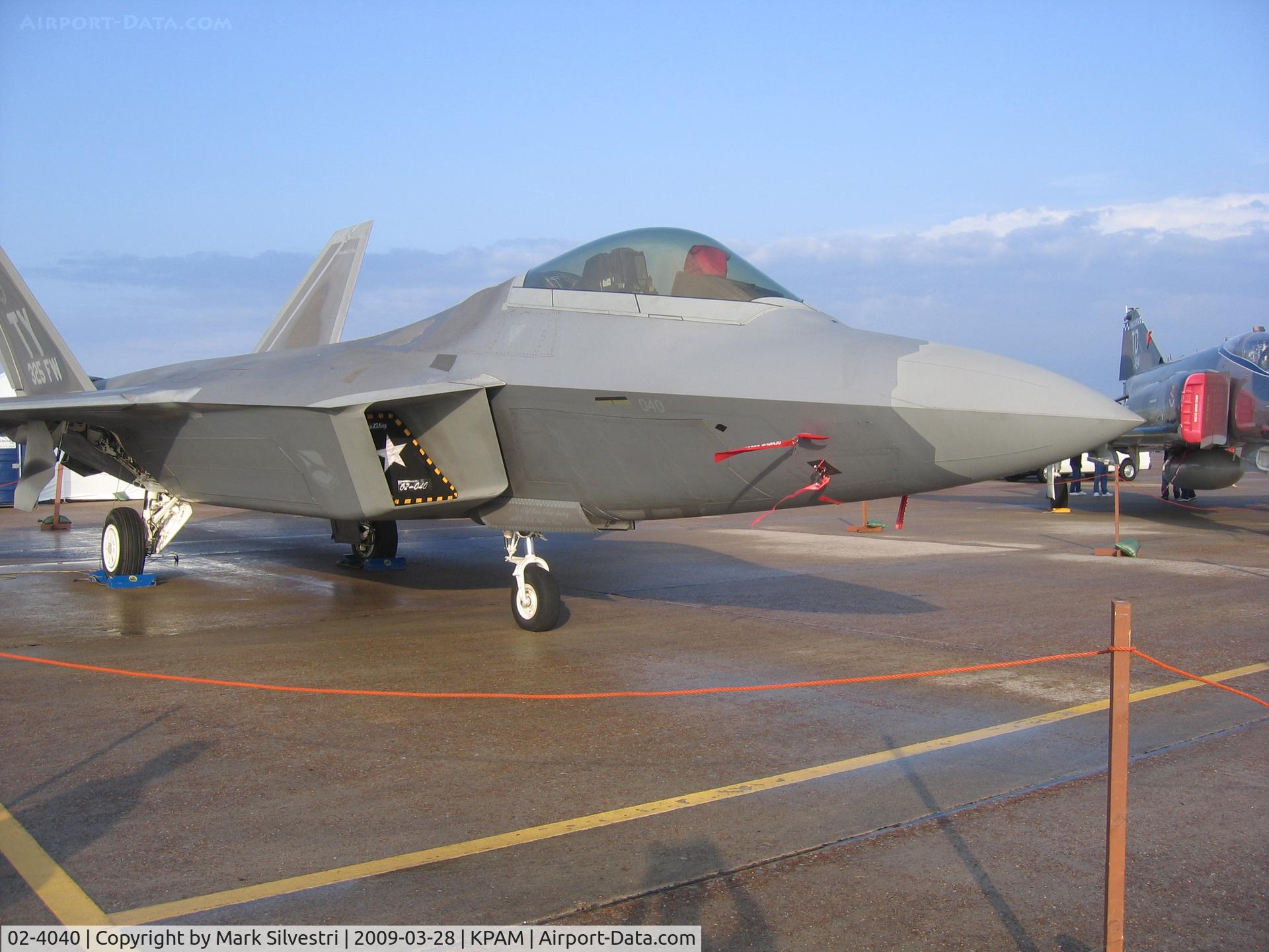 02-4040, 2002 Lockheed Martin F/A-22A Raptor C/N 4040, Tyndall 2009
