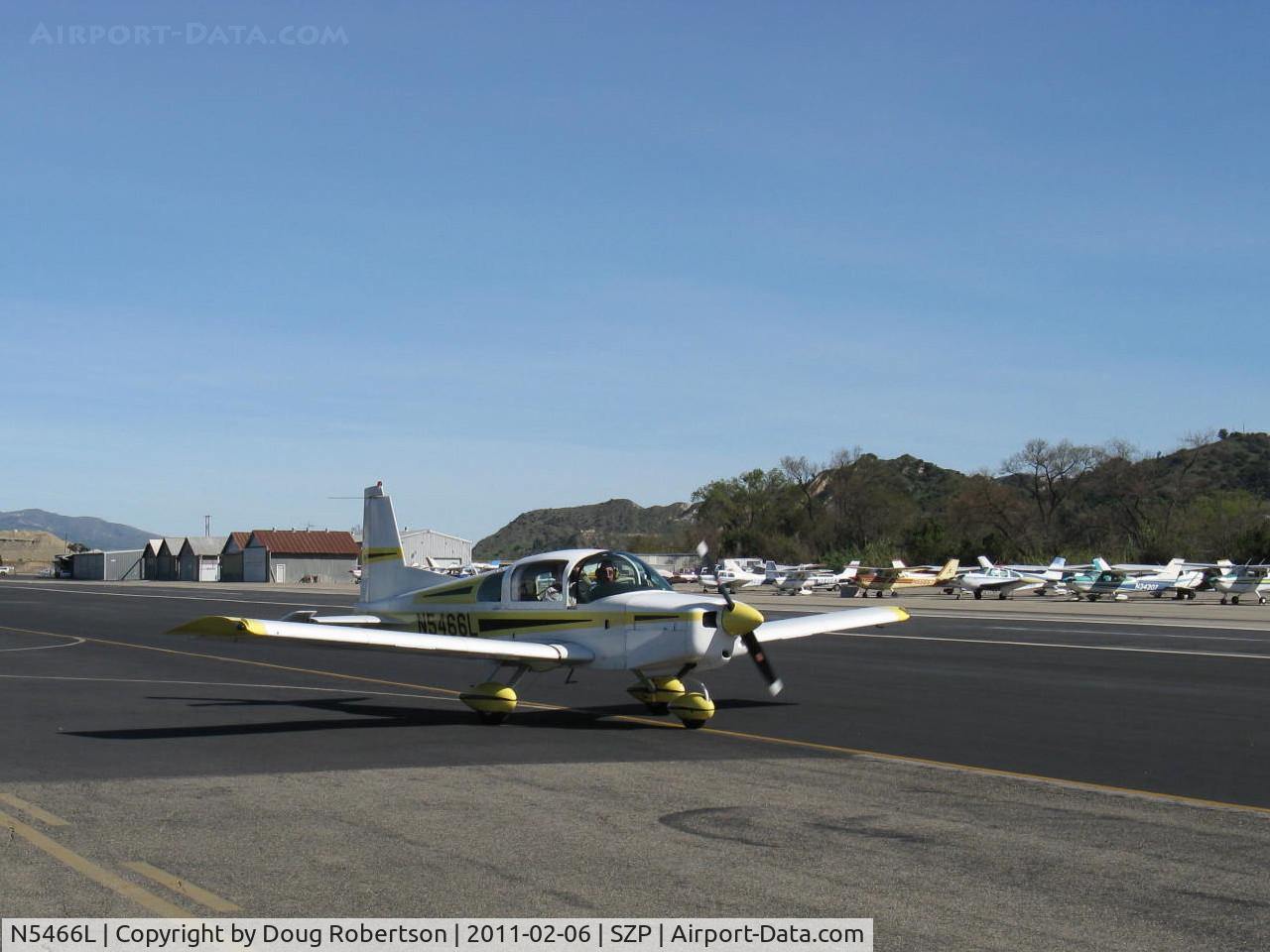 N5466L, 1973 Grumman American AA-5 Traveler C/N AA5-0366, 1973 Grumman American AA-5 TRAVELER, Lycoming O-320-E2G 150 Hp, taxi to 04