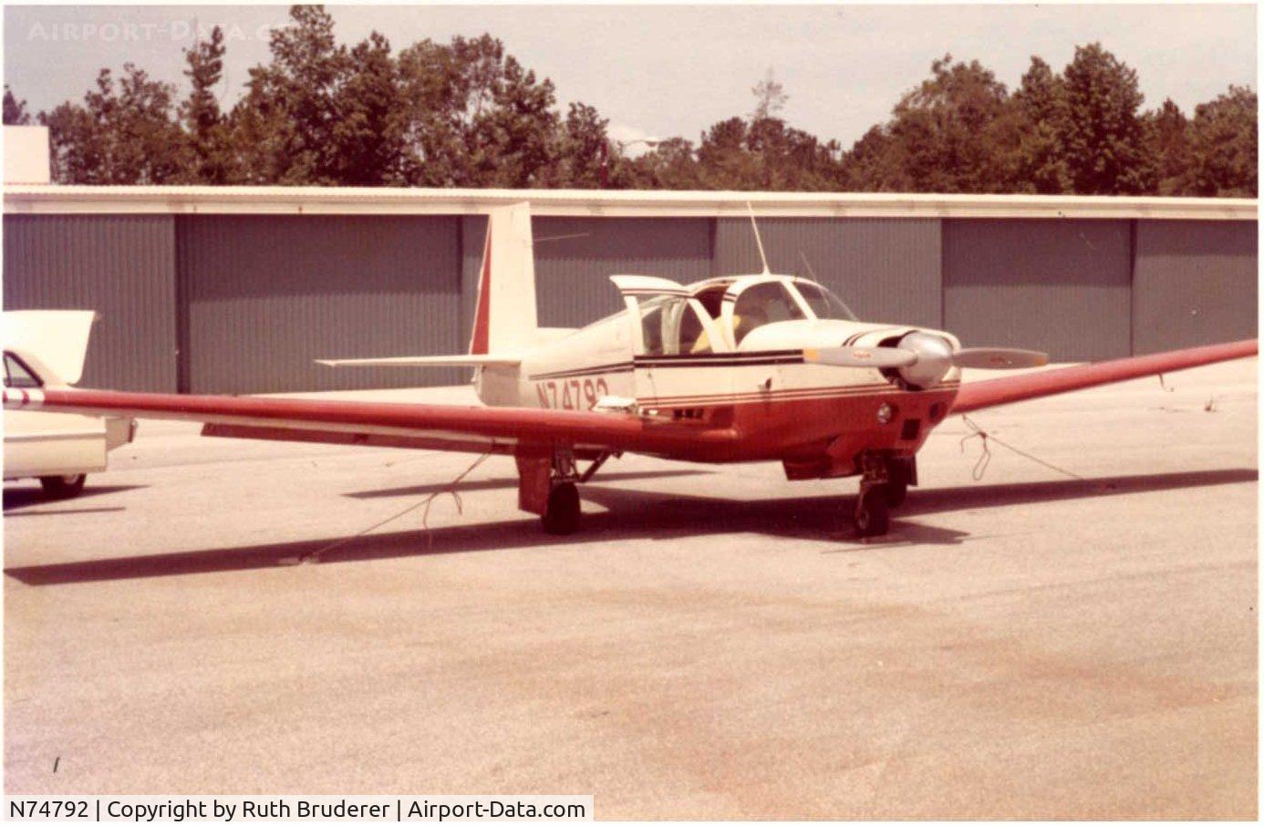 N74792, 1961 Mooney M20B Mark 21 C/N 1810, Got this pic from a friend who flew this aircraft in the 1970ties. No further info available as to where and when, but it's definitly N74792.

I'd be glad if the current owner would drop me a line.