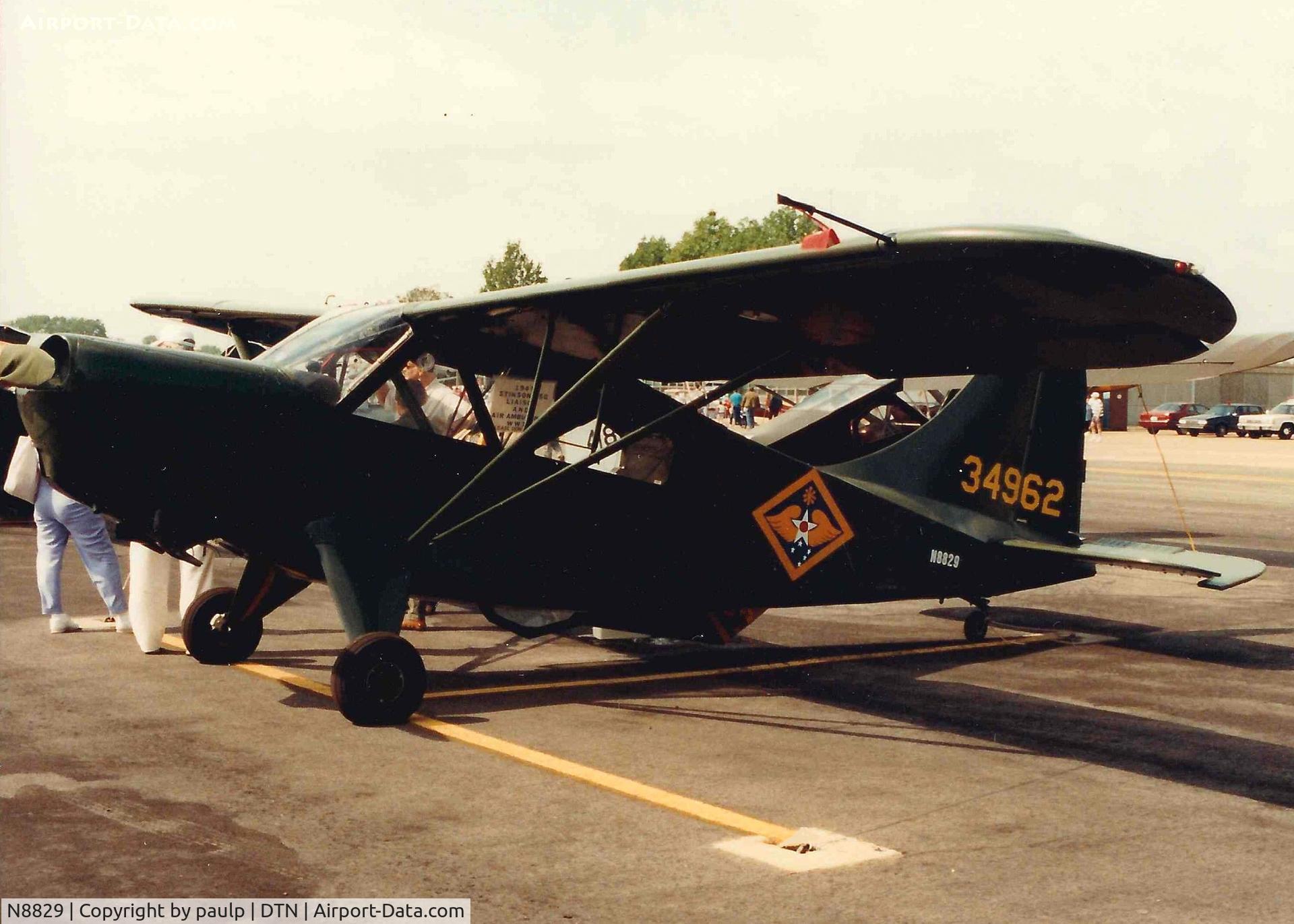 N8829, 1945 Stinson L-5G Sentinel C/N CSL5G-1, At Downtown Shreveport 1987 - Scanned Photo