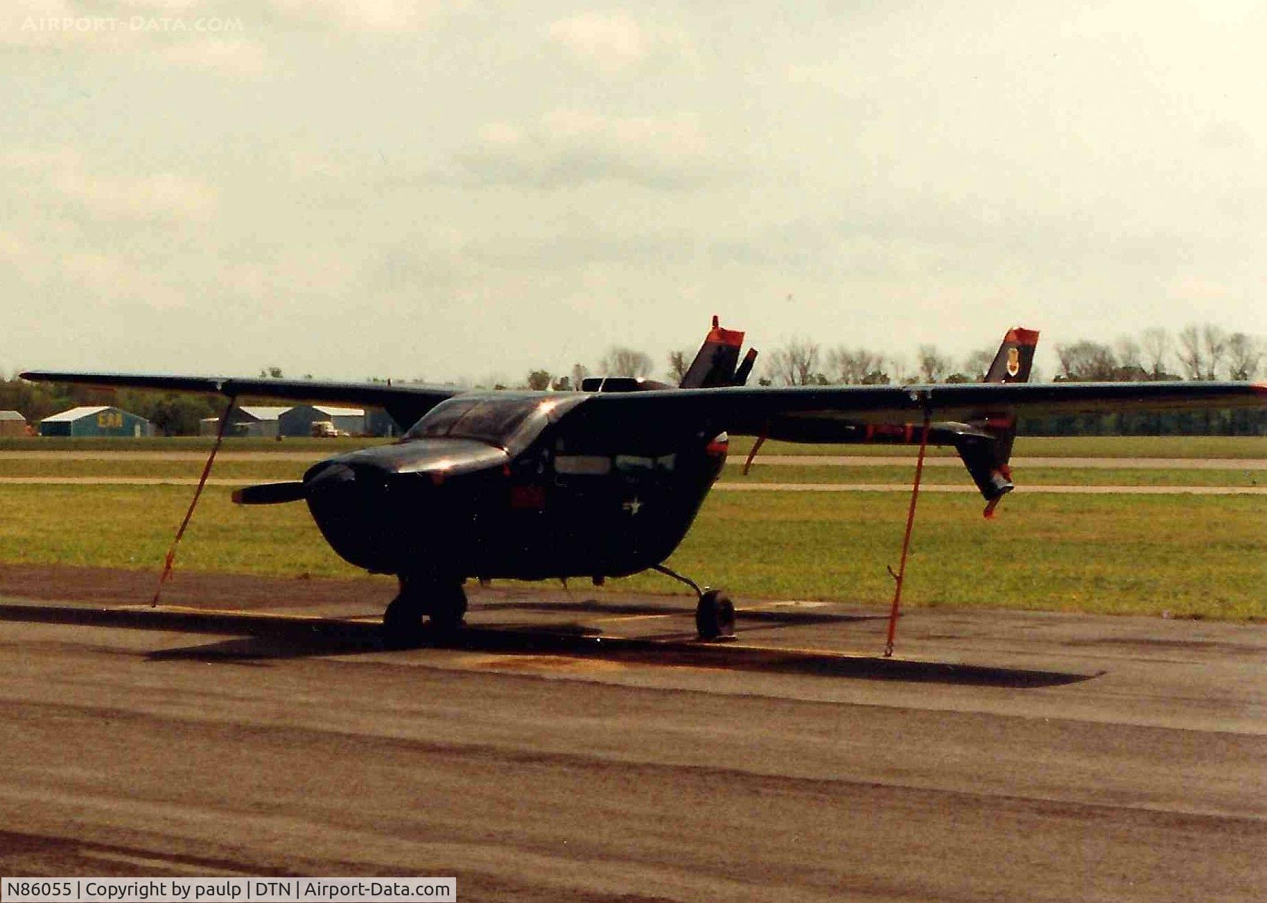 N86055, 1969 Cessna 337D Super Skymaster C/N 337-1061, At Downtown Shreveport 1987 - Scanned Photo